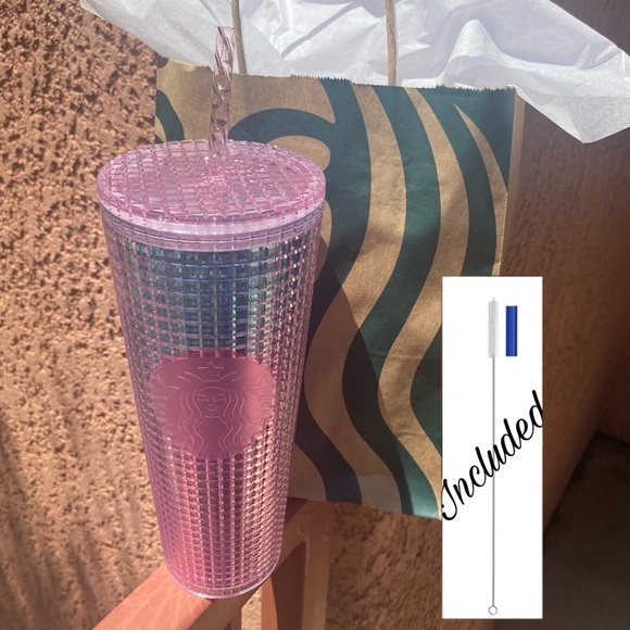 Starbucks Summer 2021 Pink & Blue Grid Tumbler 💕